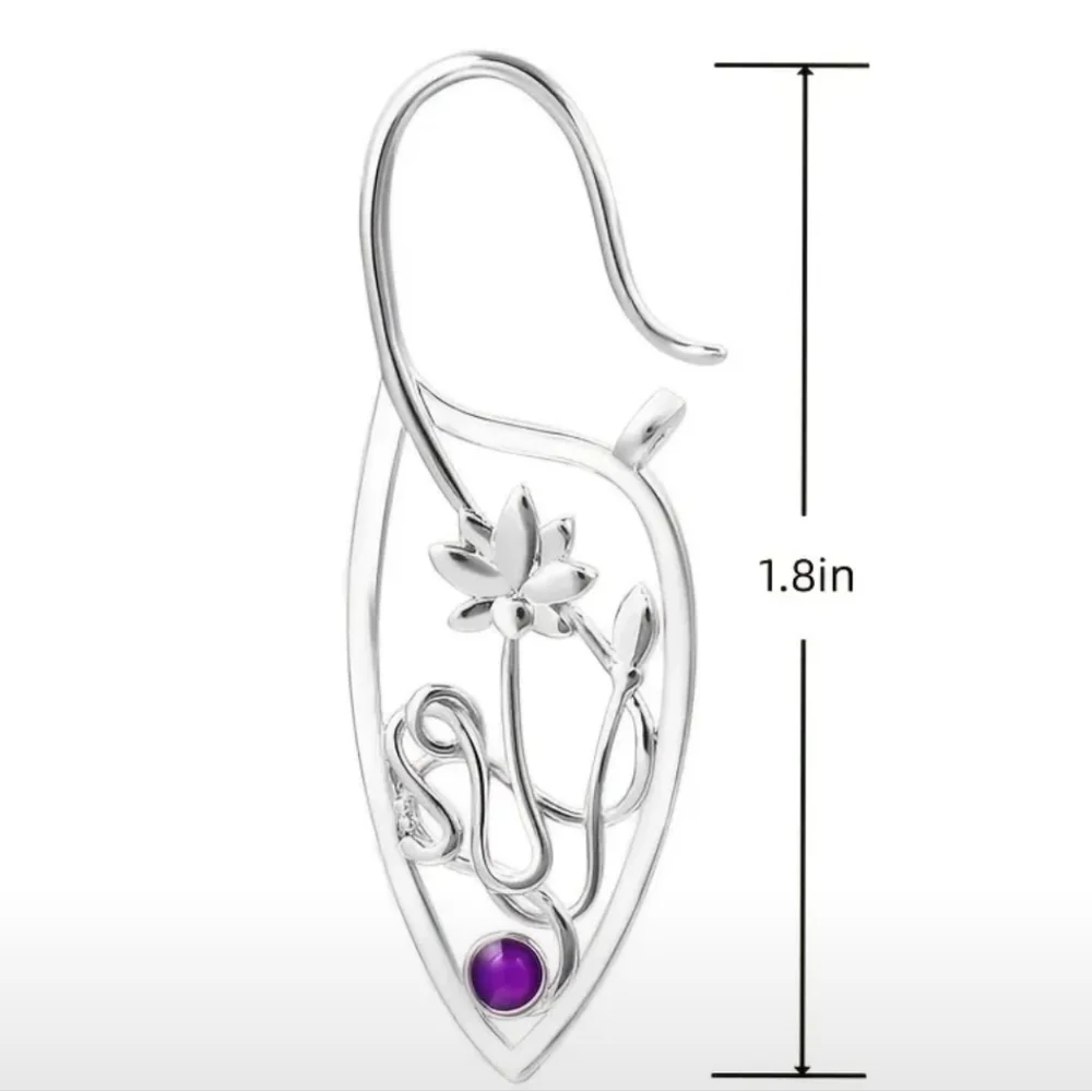 Lotus Flower Silver Plated Earrings